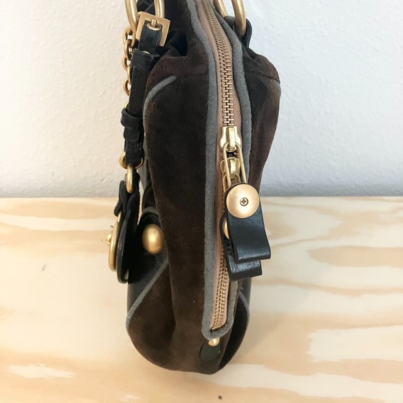 Vintage Black Juicy Couture Purse Tote Bag Handbag Daydreamer Velour Floral Y2K - Picture 4 of 10